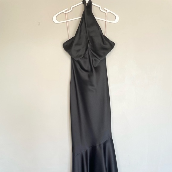 Black Sleeveless Satin Evening Gown size 4 - Picture 2 of 10